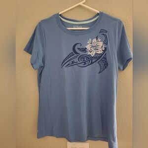 Crazy Shirt Blue Floral Print Tshirt Size Large